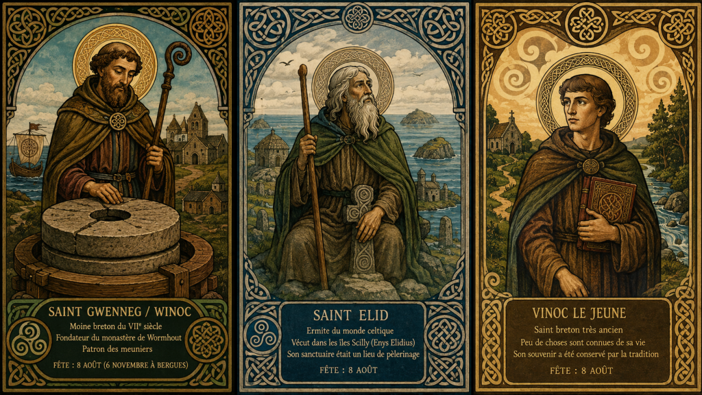 Les saints bretons du 8 août : Gwenneg, Elid et Vinoc le Jeune