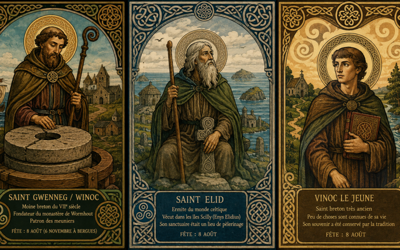 Les saints bretons du 8 août : Gwenneg, Elid et Vinoc le Jeune