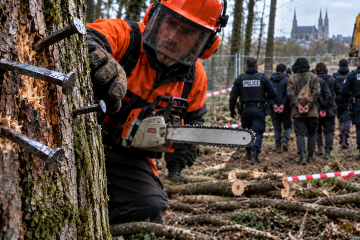 Nantes : dix militants pro-migrants clandestins arrêtés pour avoir piégé des arbres avec des clous afin de blesser les bûcherons opérant sur le chantier du futur centre de rétention