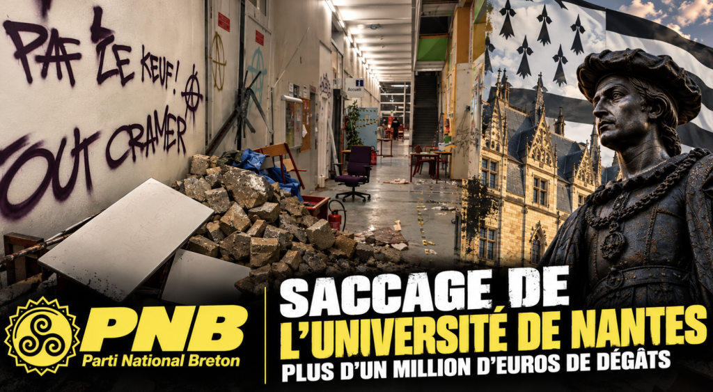 Saccage de l’Université de Nantes : le Parti National Breton réclame des sanctions sévères contre les responsables